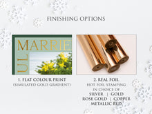 Load image into Gallery viewer, Married & Bright First Married Christmas Greeting Card | Newlywed Greeting Card | Custom Thank You Card