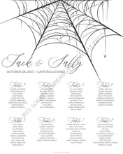 Load image into Gallery viewer, NEW Spooky Spiderweb Wedding Seating Chart Mirror Cling