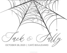 Load image into Gallery viewer, NEW Spooky Spiderweb Wedding Seating Chart Mirror Cling