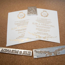 Load image into Gallery viewer, Invitation: Letterpress & Gold Foil Wedding Invitation