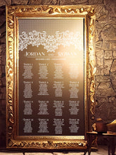 Load image into Gallery viewer, NEW Lace Wedding Seating Chart Mirror Cling