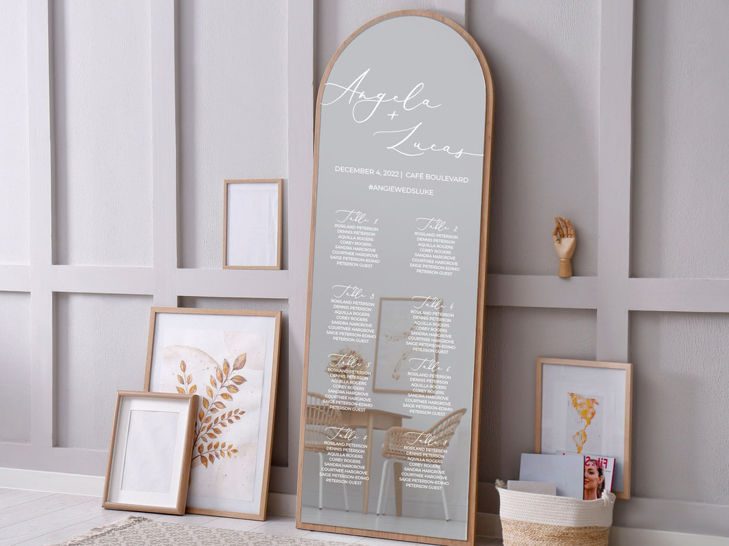 Arch & Flourish Seating Chart Mirror Cling