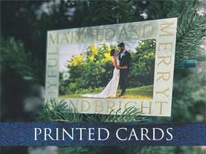 Married & Bright First Married Christmas Greeting Card | Newlywed Greeting Card | Custom Thank You Card