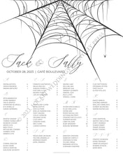 Load image into Gallery viewer, NEW Spooky Spiderweb Wedding Seating Chart Mirror Cling
