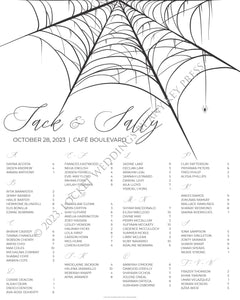 NEW Spooky Spiderweb Wedding Seating Chart Mirror Cling
