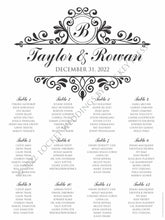 Load image into Gallery viewer, NEW Scroll Wedding Seating Chart Mirror Cling
