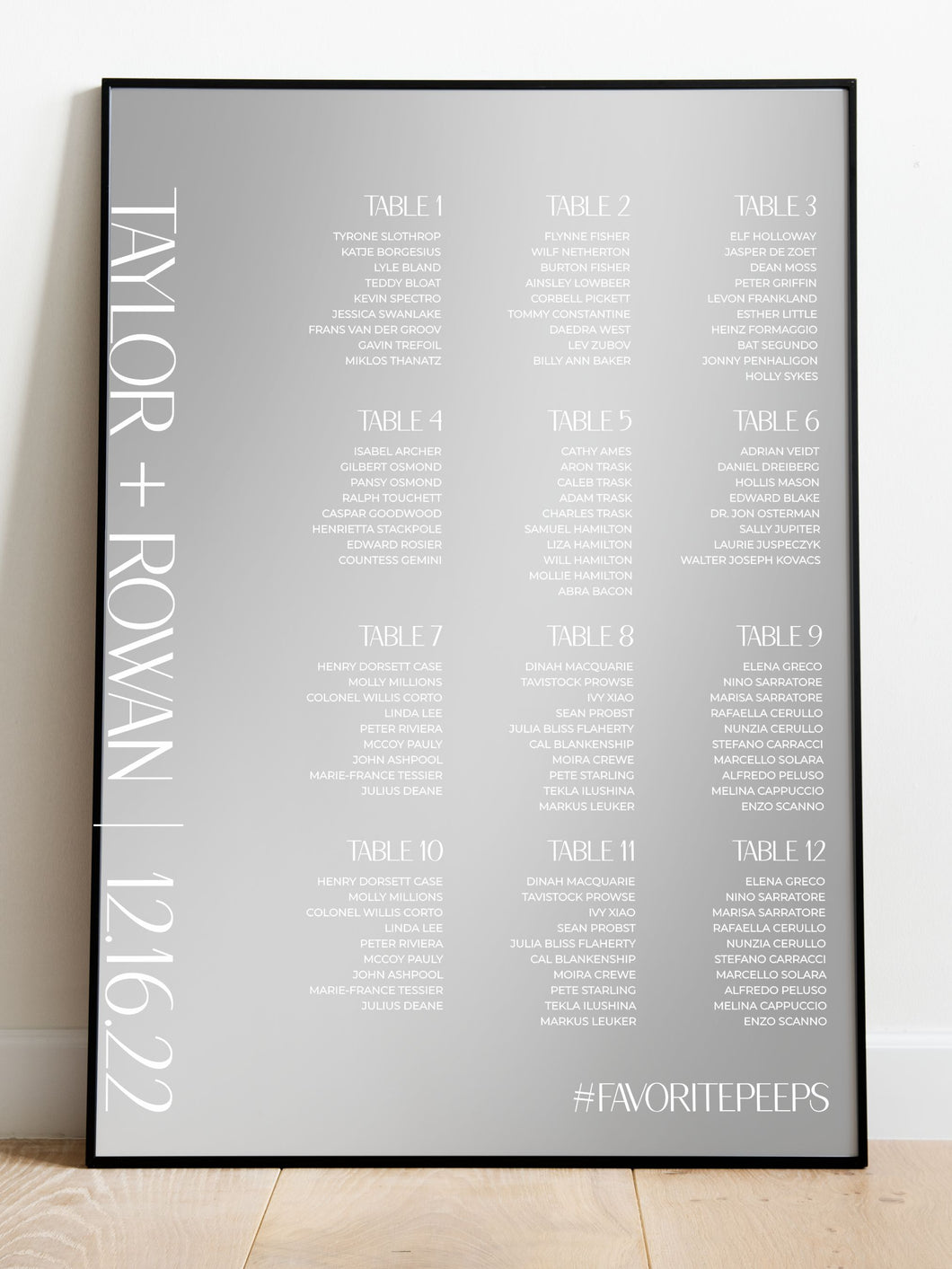 NEW Headline Wedding Seating Chart Mirror Cling