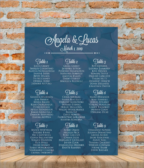 Wedding Seating Chart Poster
