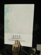 Load image into Gallery viewer, Invitation: Letterpress Watercolour Minimalist Wedding Invitation
