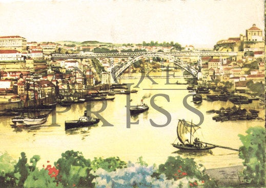 Vintage Postcard Reproduction - Dona Maria Bridge, Porto, Portugal