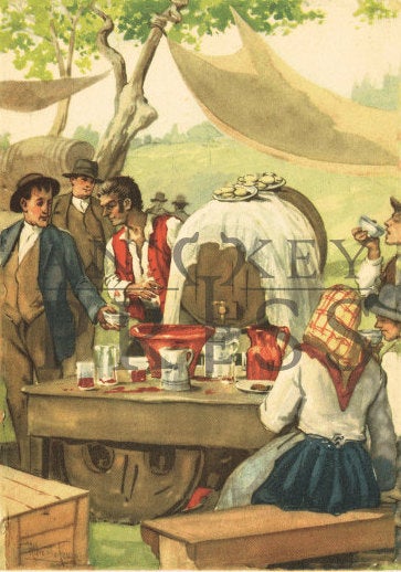 Vintage Postcard Reproduction - at the Festival, Portugal