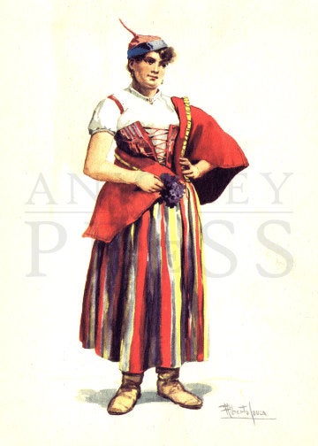 Vintage Postcard Reproduction - Costume - Madeira, Portugal