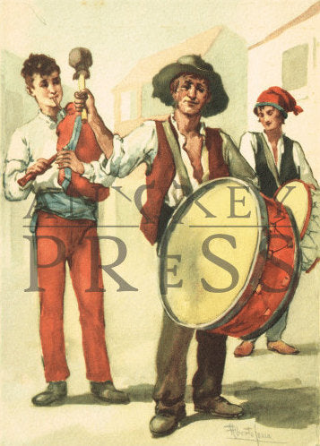 Vintage Postcard Reproduction - Musicians, Portugal