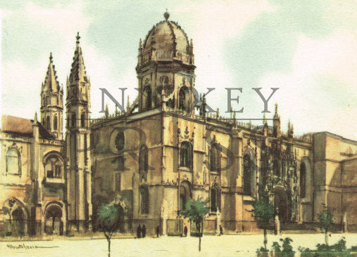Vintage Postcard Reproduction - Jeronimos Monastery, Lisbon, Portugal