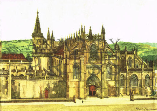 Vintage Postcard Reproduction - Batalha Monastery, Portugal